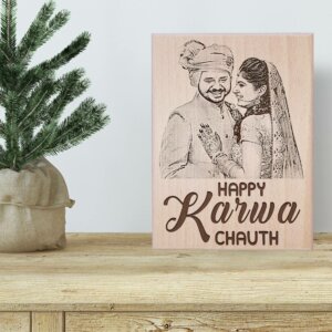 Karwachauth Unique Personalized Engraved Photo Plaque Gift f...