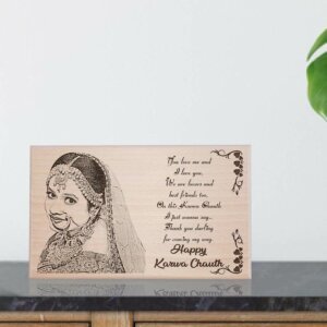 Personalized Karwachauth Engraved Wood Photo Frame Gift for ...