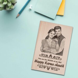 Personalized Gift For Karwachauth Engraved Wood Photo Frame ...