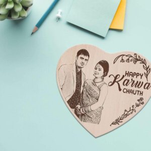 Karwachauth Personalized Engraved Wooden Photo Frame For Lov...