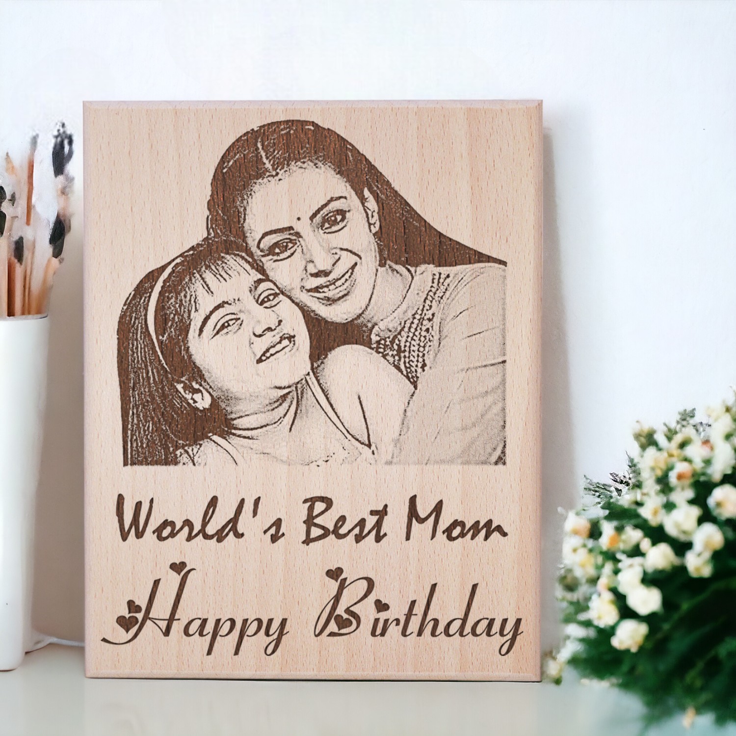 Customized Engraved Photo Frame for Mother Birthday