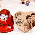 Valentine's Day Combo of Personalized Photo Frame and Teddy box for Wife