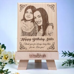 Personalized Engraved Wooden Photo Frame For Sister