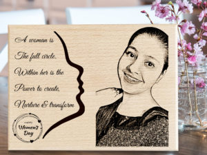 Women’s Day Wooden Engraved Photo Plaque