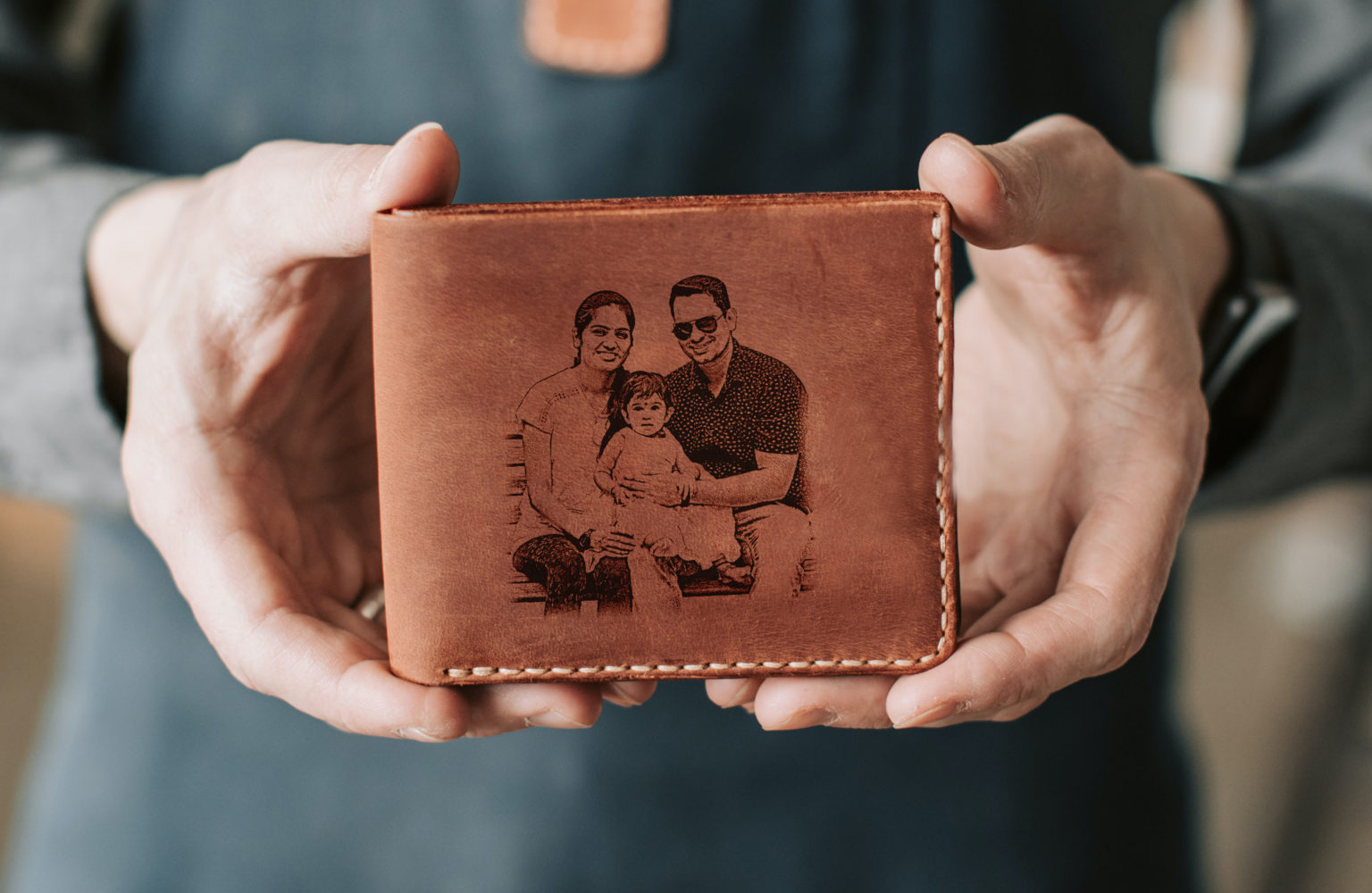 Personalized Engraved Photo Wallet (Brown) Incredible Gifts