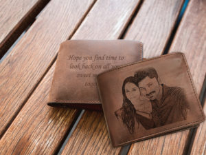 Personalized Engraved Photo Wallet for Men (Brown)