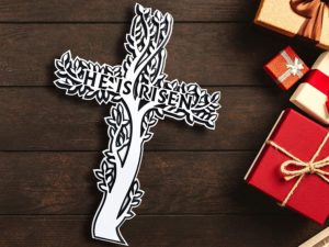 Jesus Small Tree Shaped Cross Christian Gifts for Christmas or Easter Decorations