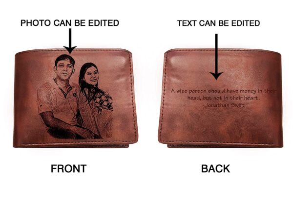 Brown Photo Wallet Front and Back