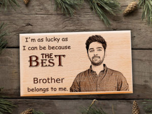 Personalized Engraved Wooden Frame with Photo and Carved Message The Best Brother