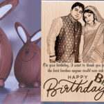 Customized Engraved Wooden Frame with Photo and Carved Message Happy Birthday Bro