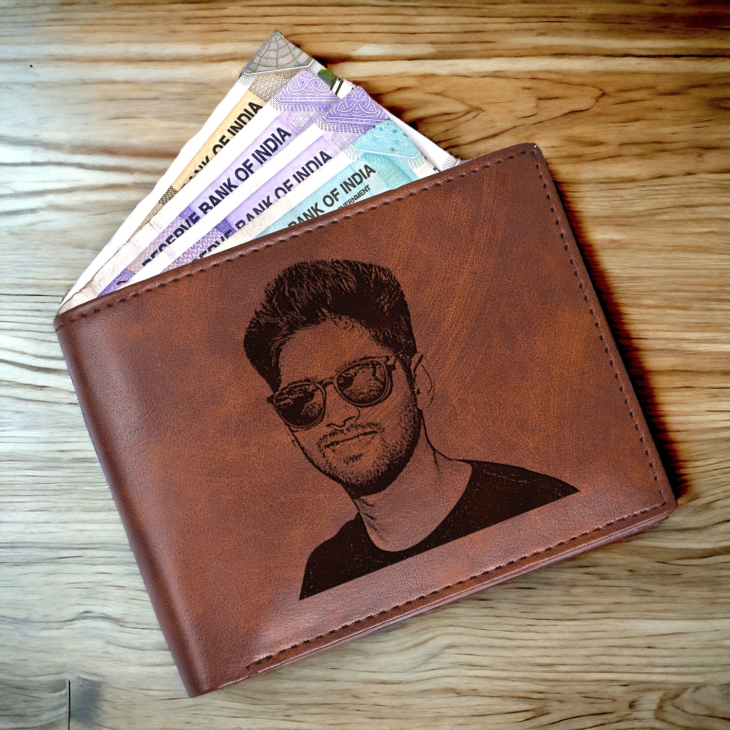 Personalized Engraved Photo Wallet for Men