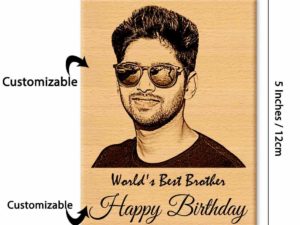 Personalized Engraved Wooden Frame with Photo and Carved Message World’s Best Brother