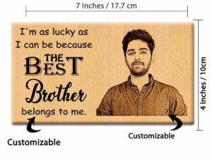 Personalized Engraved Wooden Frame with Photo and Carved Message The Best Brother