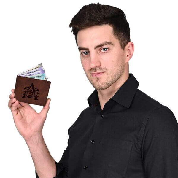 Brown Name Wallet Model