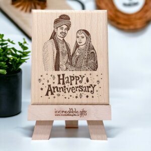 Personalized Engraved Wooden Photo Frame For First Anniversa...