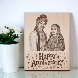 Personalized Engraved Wooden Photo Frame For First Anniversa...