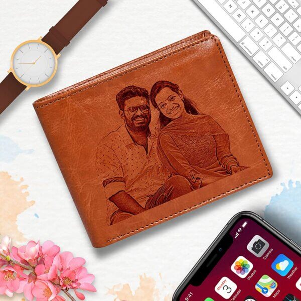 Personalized leather wallet for men