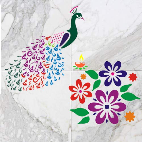 Rangoli Designs Making Kit for Floor for Diwali Decoration with 6 Rangoli  Powder (Set of 5) - Incredible Gifts