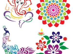 Diwali Rangoli Stencils Decorations for Floor with 6 Colors ...