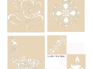 Diwali Rangoli Stencils Different Deisgns Patterns with 6 Attractive Colors (Set of 5)