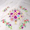 Floral Rangoli with flower corners