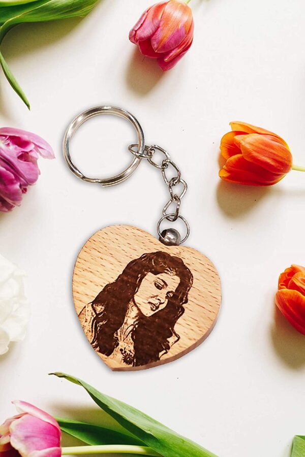 Wooden Personalized Photo Keychain