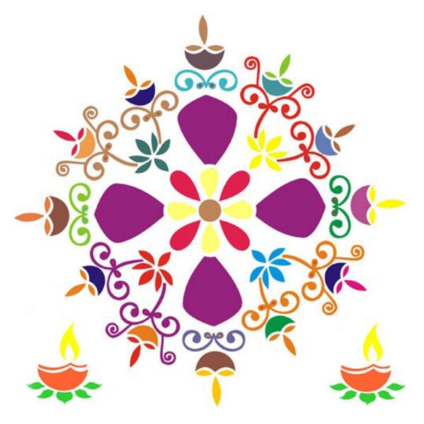 Floral Diya Rangoli