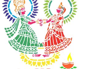 Radha Krishna Diya Rangoli Stencils for Floor (Set of 2 Sten...