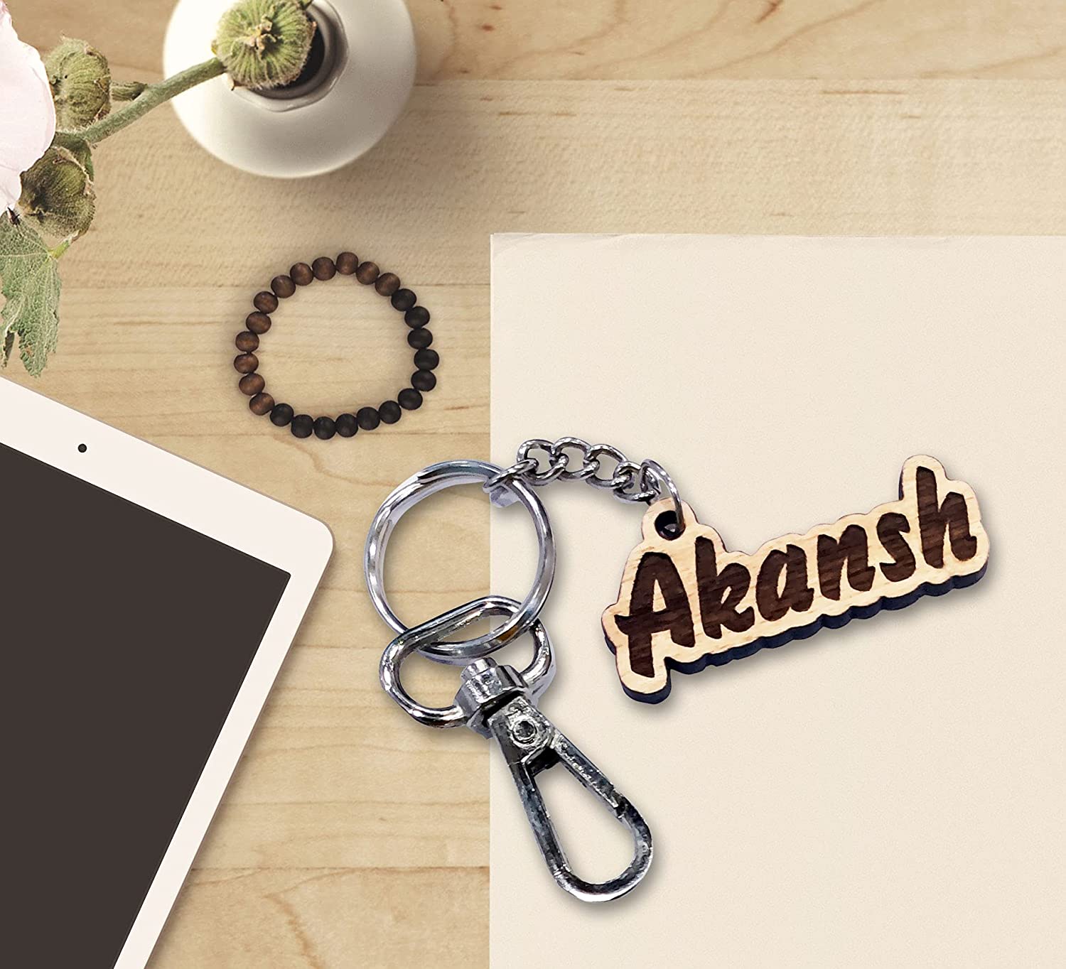 Customized Name Keychain for Girls or Boys (Wood) - Incredible Gifts