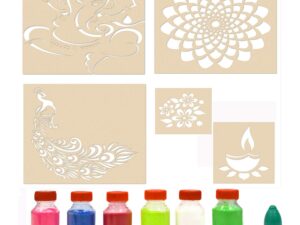 Diwali Rangoli Stencils Decorations for Floor with 6 Colors ...