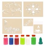 Diwali Rangoli Stencils Different Deisgns Patterns with 6 Attractive Colors (Set of 5)