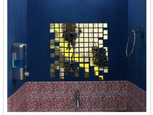 Square Mosaic 3D Wall Decor Stickers (Gold)