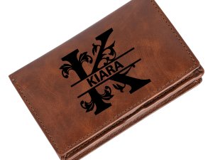 Personalized Name Wallet Gift for Girls or Woman (Brown)