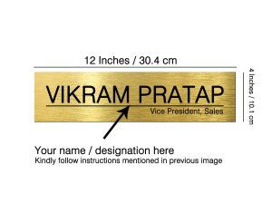 Customized Name or Number Plate for Home, Flats and Office (Gold, ABS Plastic)