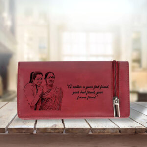 RFID Protected Personalized Photo Wallet For Woman (Cherry Red)