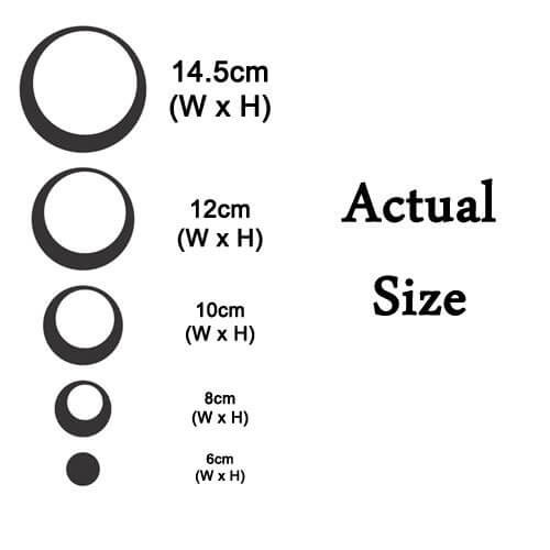 Actual size of Circle Stickers