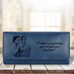 Customized Photo Women Wallet for Girls or Woman (Blue)
