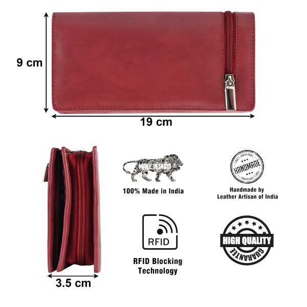 Branco – Very small wallet / coin purse size XS, made out of leather, red,  model 108 | Jahn Lederwaren