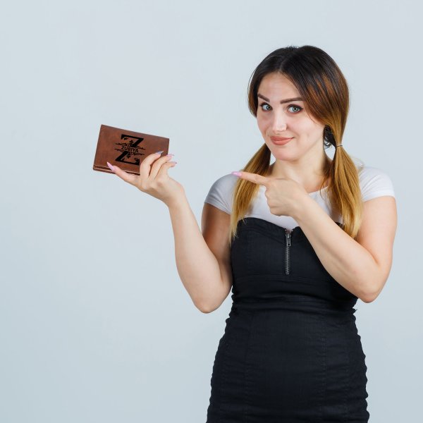 Brown text Ladies Model Wallet