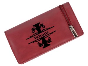 Personalized Name Wallet Gift for Girls or Woman (Cherry Red)