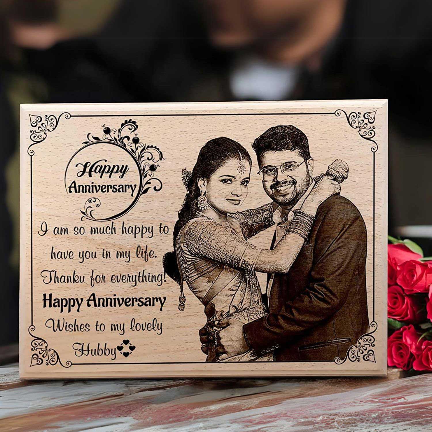 Anniversary Personalized Engraved Wooden Photo frame