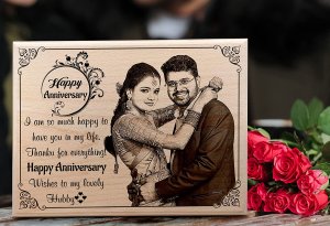 Wedding Anniversary Personalized Engraved Wooden Photo