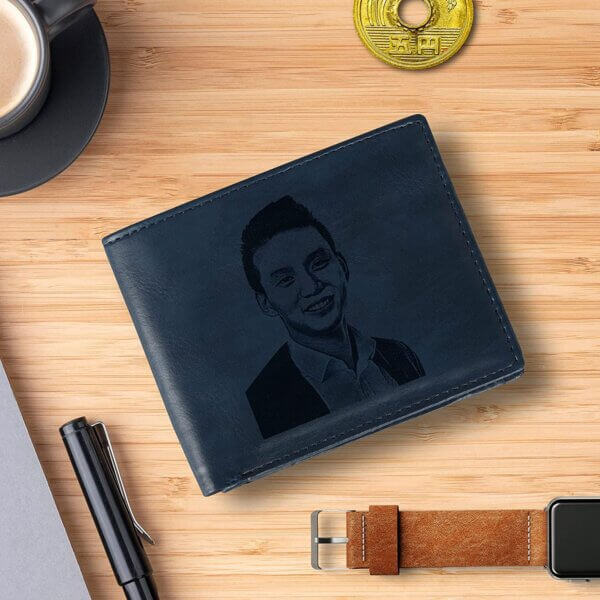 Blue Men's Photo Wallet