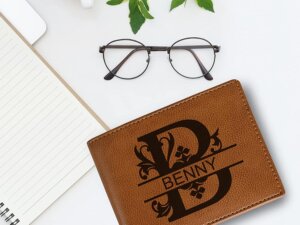 Personalized Wallet with Name for Boys (Croc Tan)