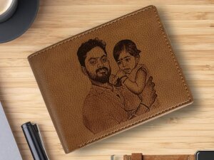 Personalized Mens Wallet For Birthday or Anniversary Gift (Croc Tan)