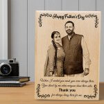 Unique Personalised Happy Father's Day Engraved Wooden Photo Frame Gift for Loving Father-Large Size
