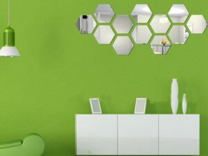 Hexagon Silver Shaped 3D Wall Decor Stickers For Home