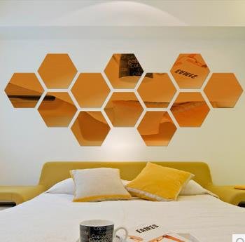 Hexagon Large Gold 2