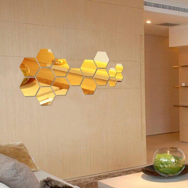 Hexagon Large Gold