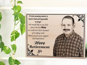 Personalized Engraved Photo Frame Happy Retirement Gift for Sir